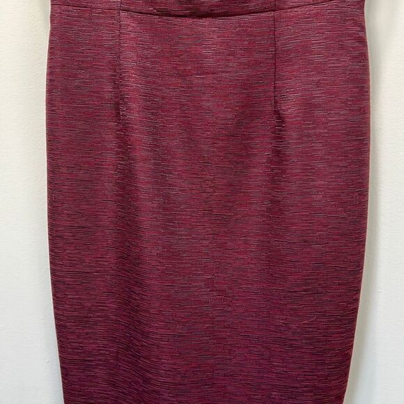 David Meister Burgundy Fitted Dress 10 - Picture 3 of 5